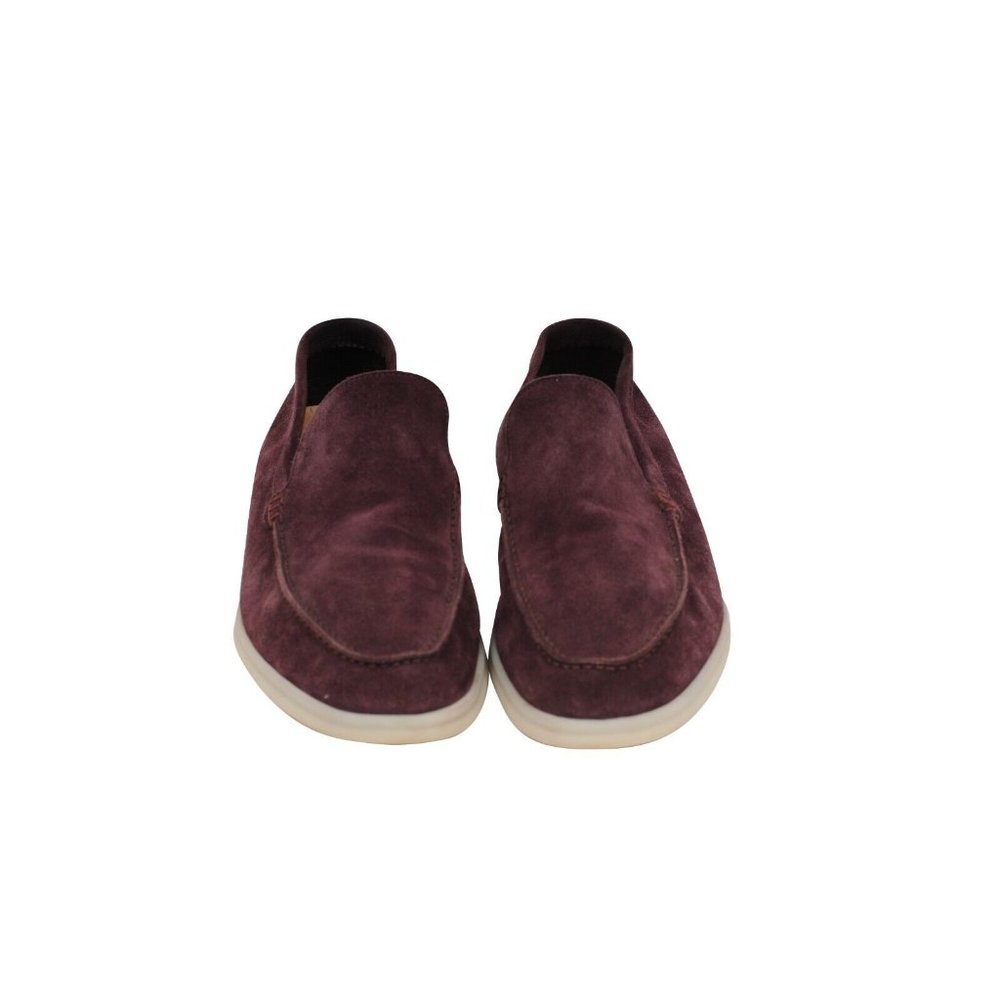 Loro Piana Mens Summer Walk Size US 8.5 41.5 Burgundy Red Suede Slip On Loafer - Picture 2 of 11